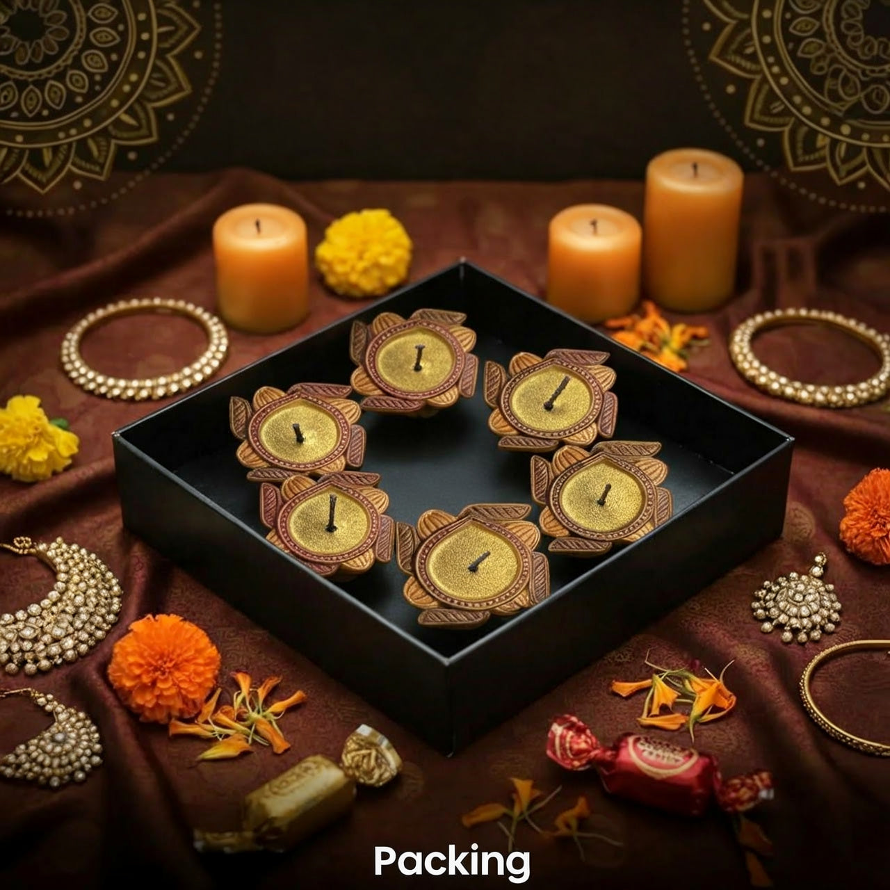 Jewel of Festival :Hand-Painted Terracotta Diyas