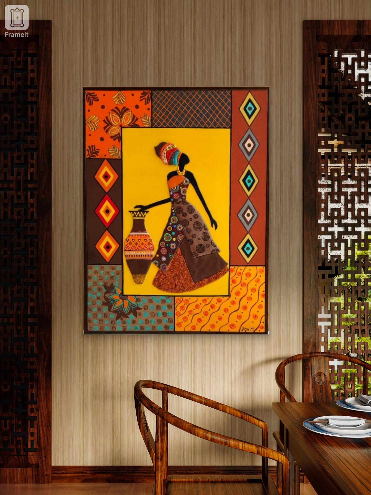 'She Who Carries Life' -Mural Acrylic Canvas Paintings