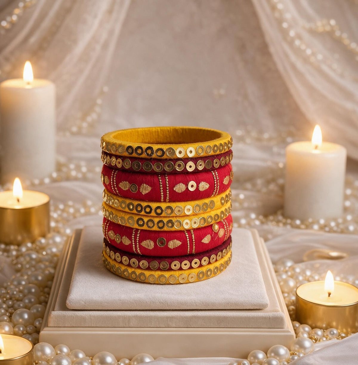 Cotton Thread Bangles Set | Handmade Designer Bangles for Women | Wedding, Festive & Ethnic Wear