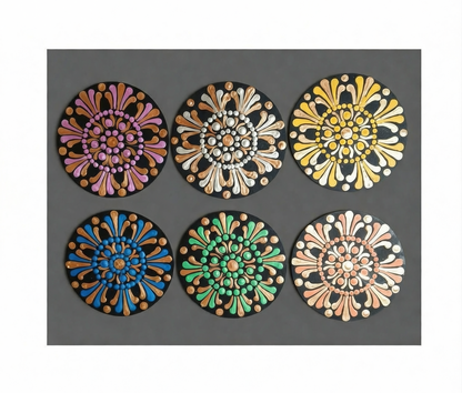 Color Harmony Coasters  -The Jewel of Dot Mandala Arts