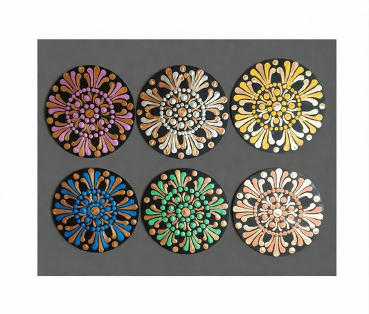 Color Harmony Coasters  -The Jewel of Dot Mandala Arts