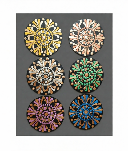 Color Harmony Coasters  -The Jewel of Dot Mandala Arts