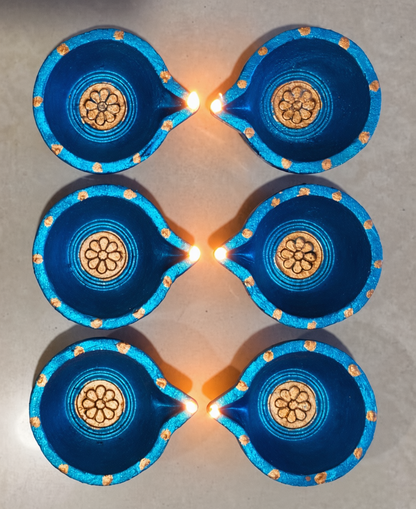 Jewel of Festival  :Hand-Painted Terracotta Diyas