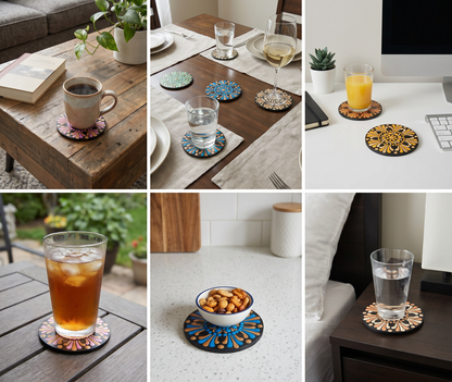 Color Harmony Coasters  -The Jewel of Dot Mandala Arts