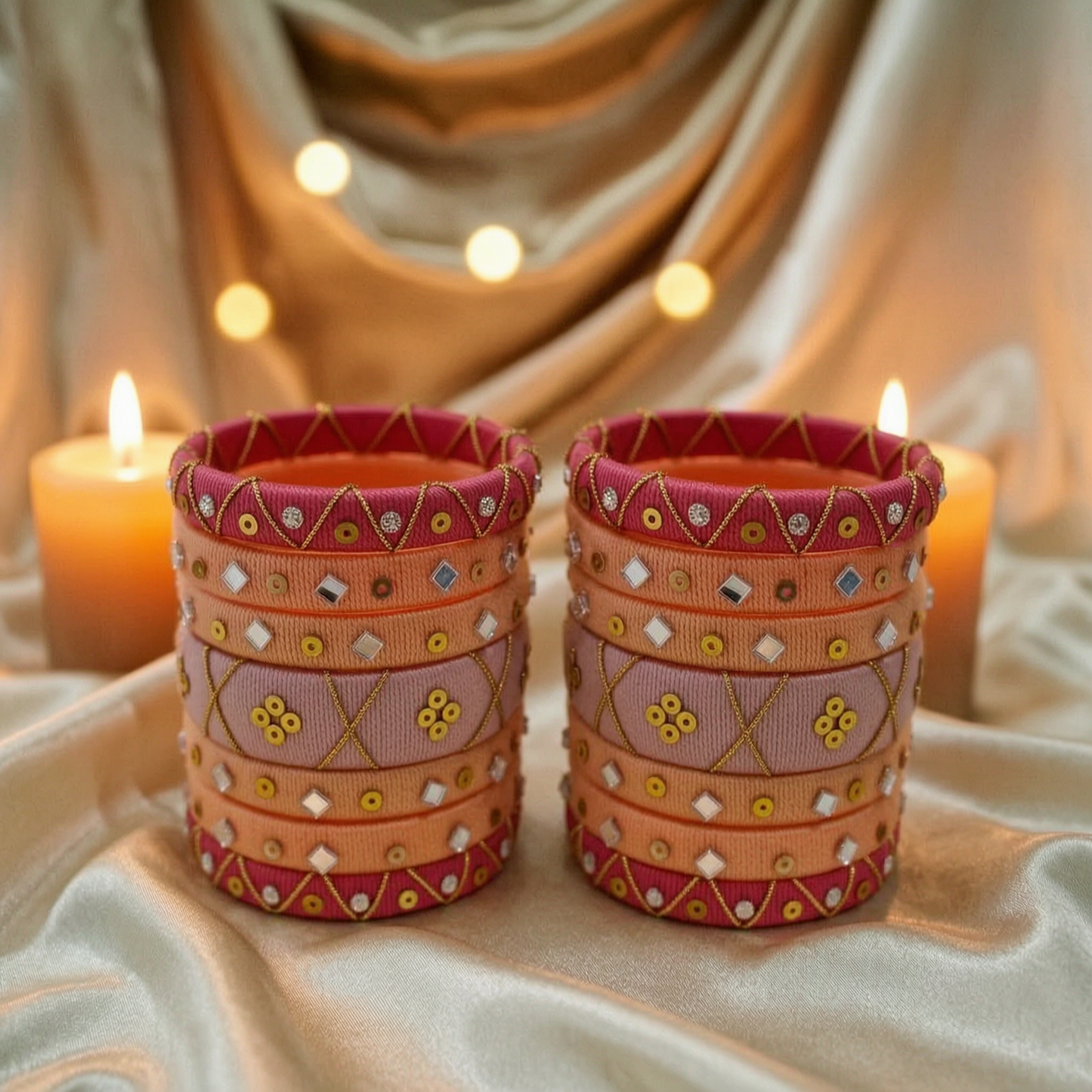 Abha Acrylic Thread Bangles Set | Handmade Designer Bangles for Women | Wedding, Festive & Ethnic Wear