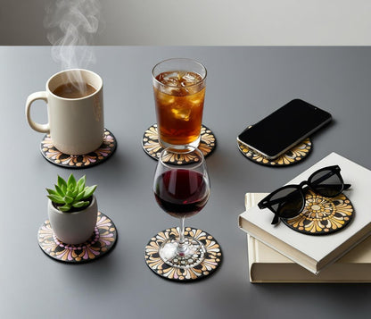 Color Harmony Coasters  -The Jewel of Dot Mandala Arts
