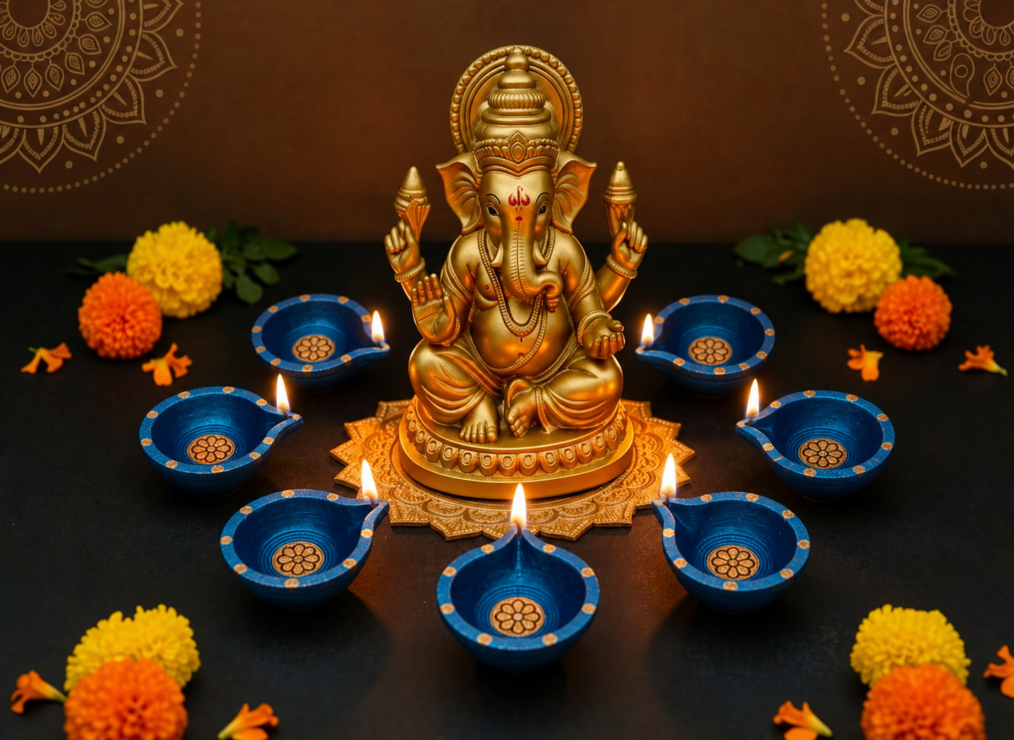 Jewel of Festival  :Hand-Painted Terracotta Diyas