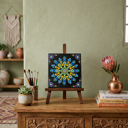Radiant Bloom -The Jewel of Dot Mandala Arts