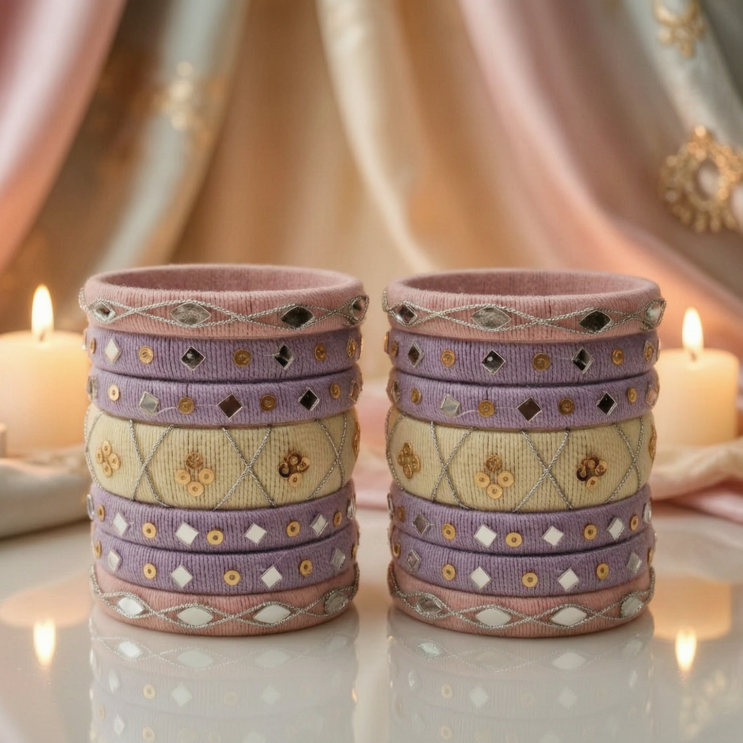 Elara Acrylic Thread Bangles Set | Handmade Designer Bangles for Women | Wedding, Festive & Ethnic Wear