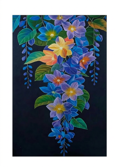 Sapphire Bloom -Acrylic Canvas Paintings