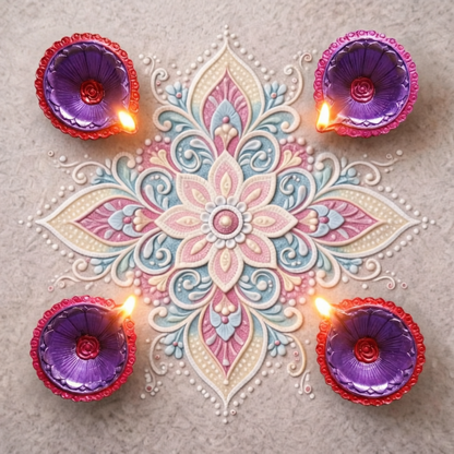 Jewel of Festival  : Hand-Painted Terracotta Diyas