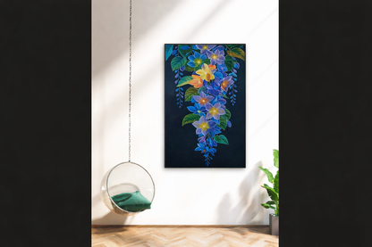 Sapphire Bloom -Acrylic Canvas Paintings