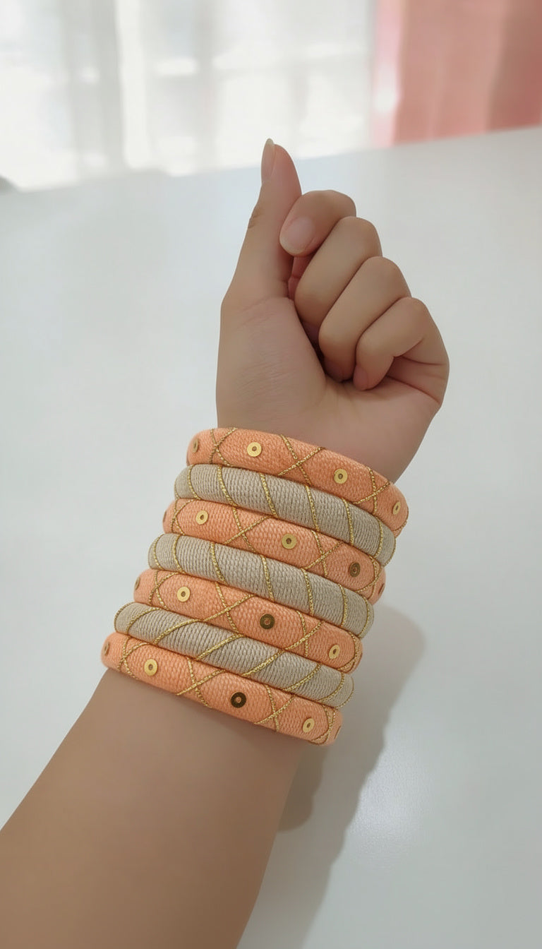 Padmarāga- Acrylic Thread Bangles