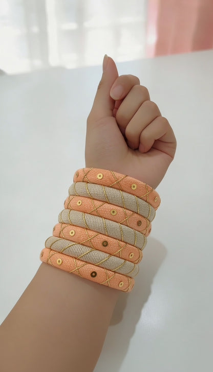 Padmarāga- Acrylic Thread Bangles
