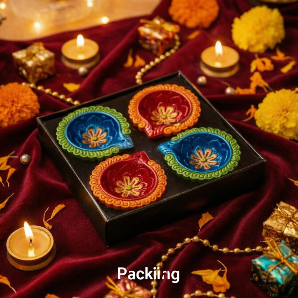 Jewel of Festival  : Hand-Painted Terracotta Diyas