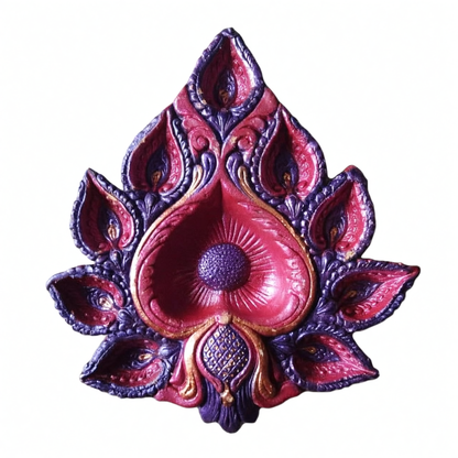 Jewel of Festival  : Multi Bati Hand-Painted Terracotta Diyas