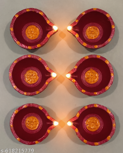 Jewel of Festival  :Hand-Painted Terracotta Diyas