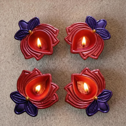 Jewel of Festival  : Hand-Painted Terracotta Diyas
