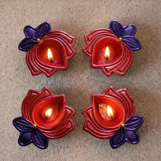 Jewel of Festival  : Hand-Painted Terracotta Diyas