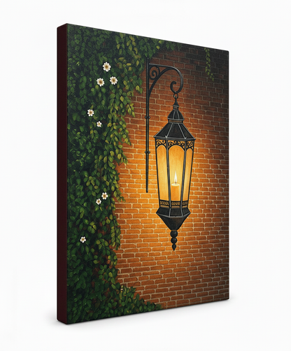 Timeless Lantern Glow – Acrylic Canvas Painting | Handmade Home Décor