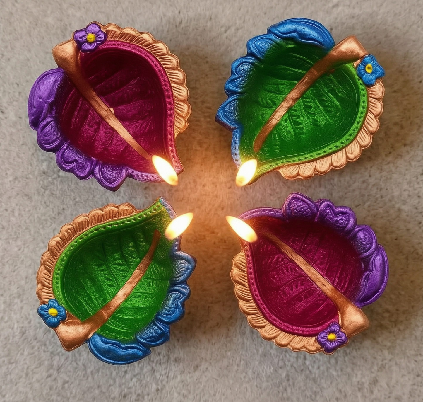 Jewel of Festival  : Hand-Painted Terracotta Diyas
