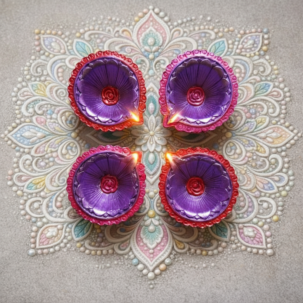 Jewel of Festival  : Hand-Painted Terracotta Diyas