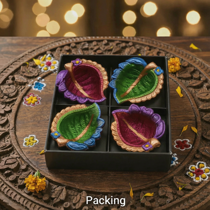 Jewel of Festival  : Hand-Painted Terracotta Diyas