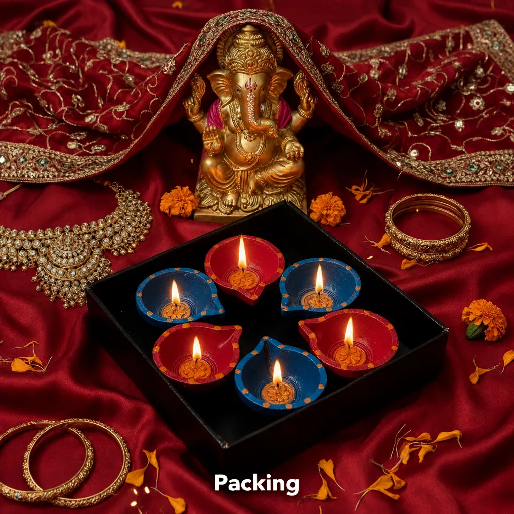 Jewel of Festival  :Hand-Painted Terracotta Diyas