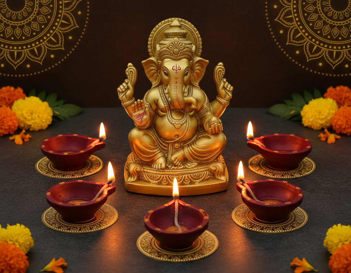 Jewel of Festival  :Hand-Painted Terracotta Diyas