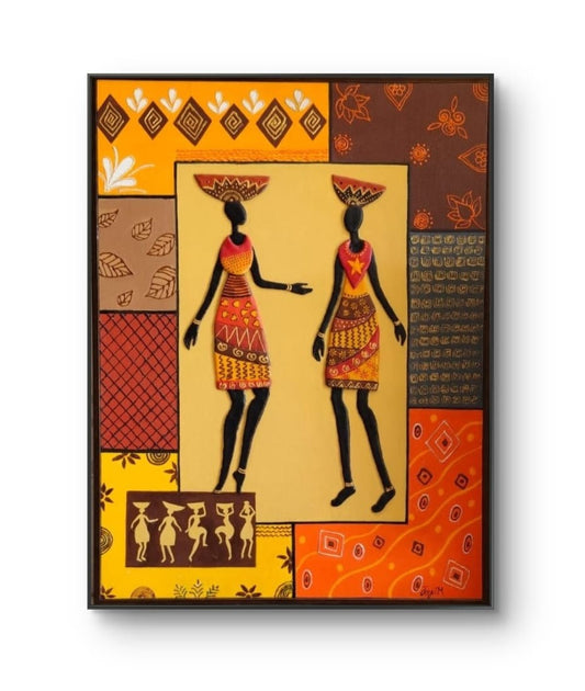 'African Tribal Grace' -Mural Acrylic Canvas Paintings