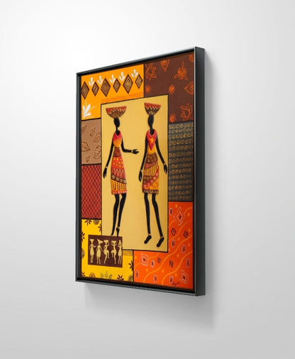 'African Tribal Grace' -Mural Acrylic Canvas Paintings