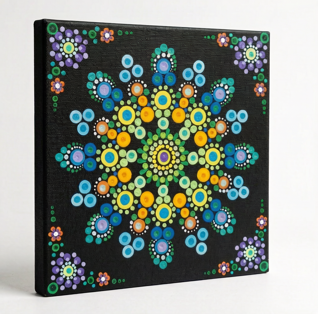 Radiant Bloom -The Jewel of Dot Mandala Arts