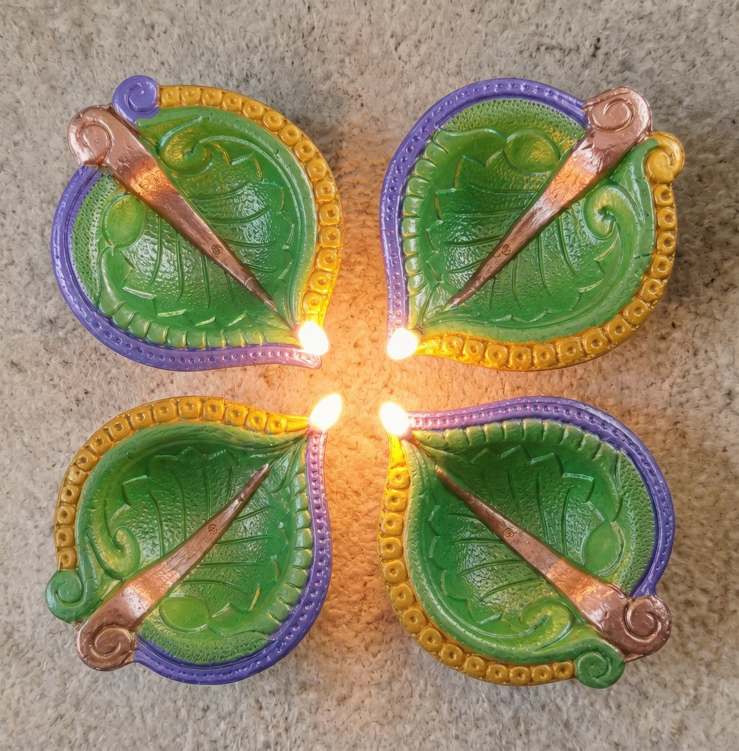 Jewel of Festival  : Hand-Painted Terracotta Diyas
