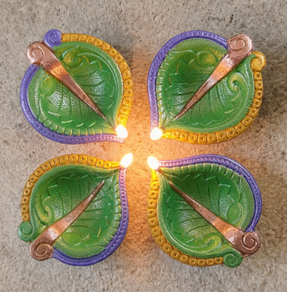 Jewel of Festival  : Hand-Painted Terracotta Diyas