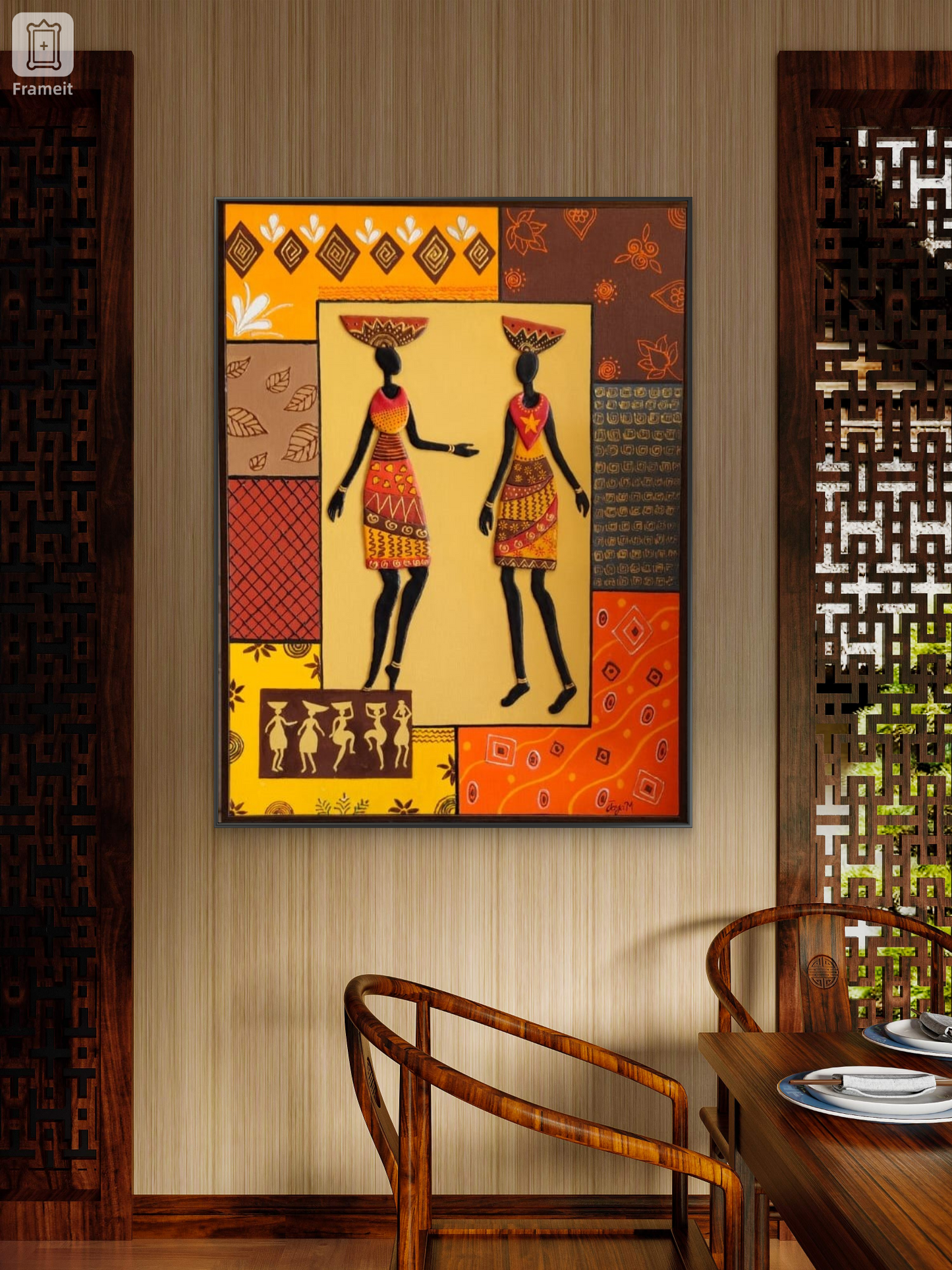 'African Tribal Grace' -Mural Acrylic Canvas Paintings