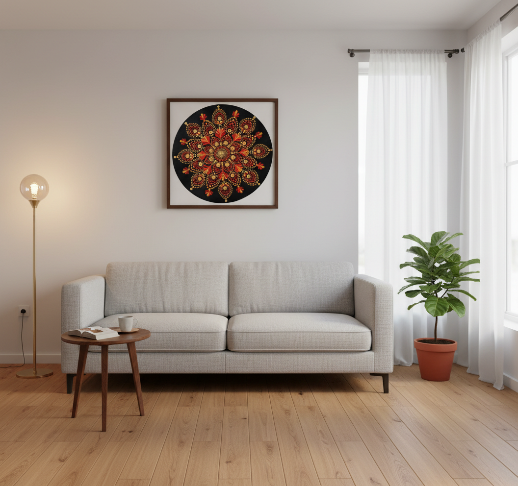 Autumn Glow -The Jewel of Dot Mandala Arts