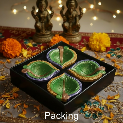 Jewel of Festival  : Hand-Painted Terracotta Diyas