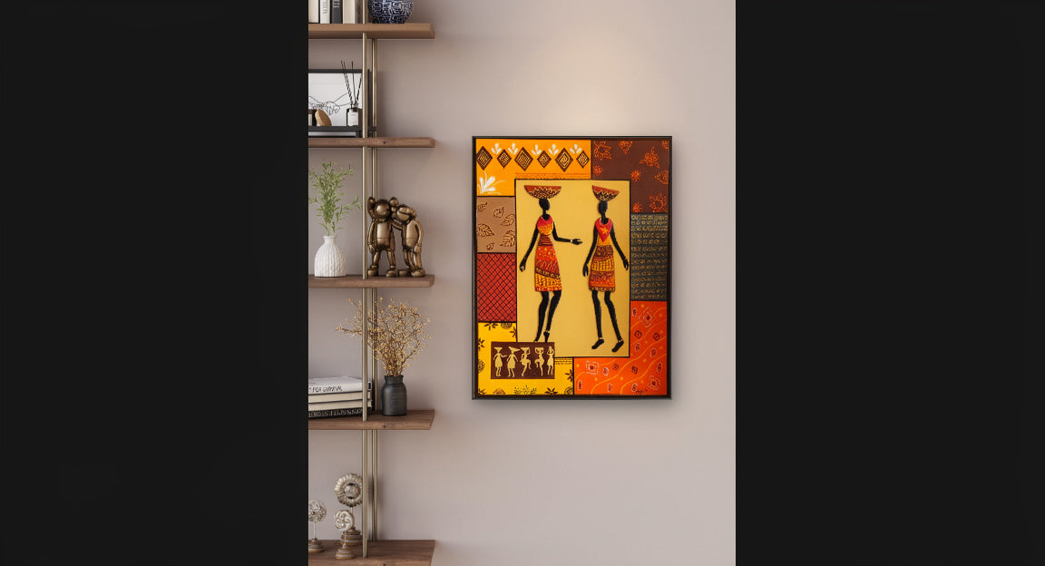 'African Tribal Grace' -Mural Acrylic Canvas Paintings