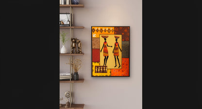 'African Tribal Grace' -Mural Acrylic Canvas Paintings