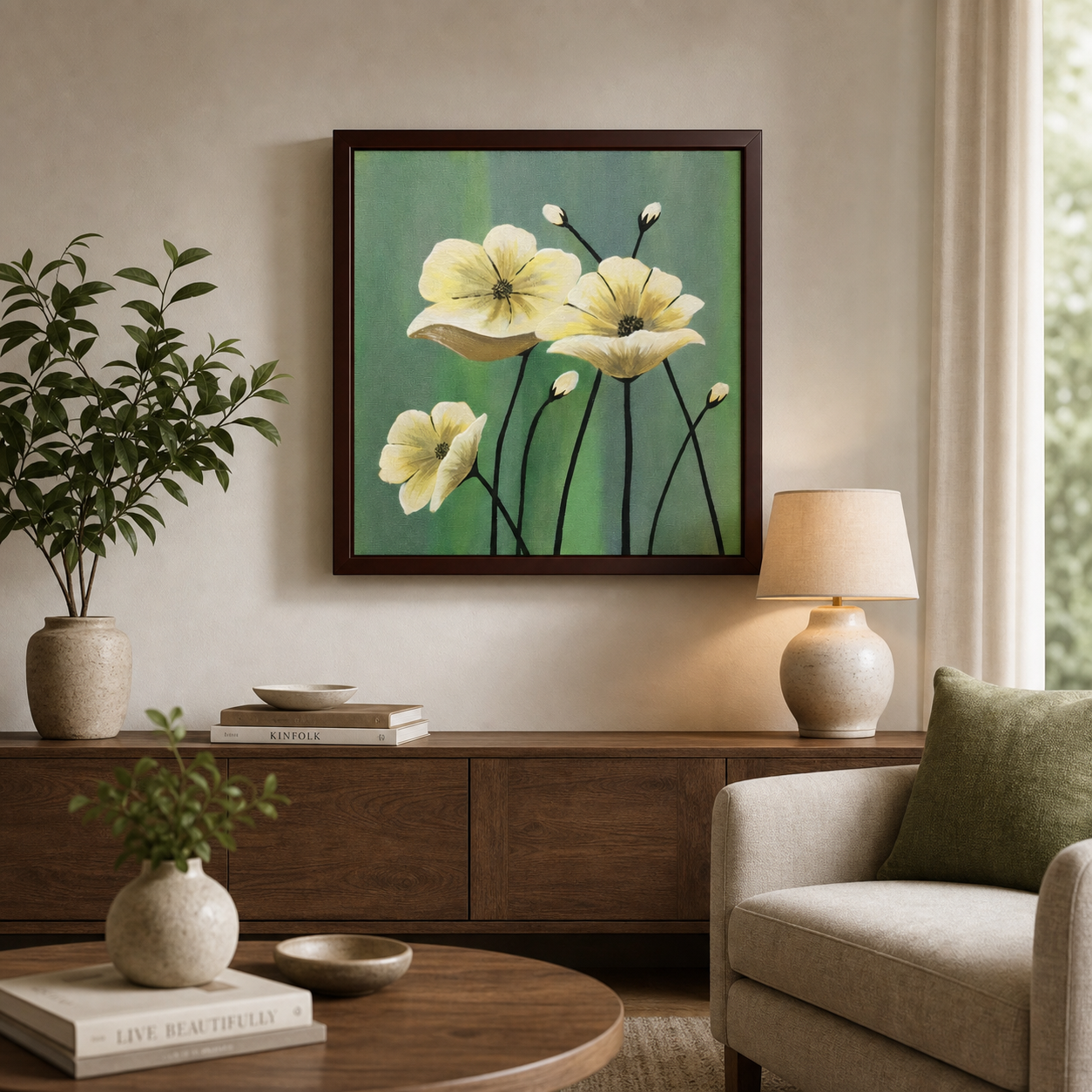 Ivory Serenity -Acrylic Canvas Paintings