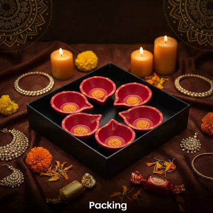 Jewel of Festival  :Hand-Painted Terracotta Diyas