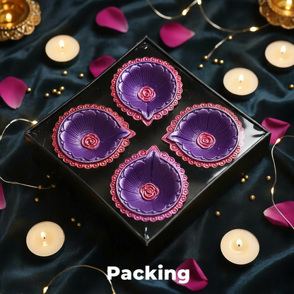 Jewel of Festival  : Hand-Painted Terracotta Diyas