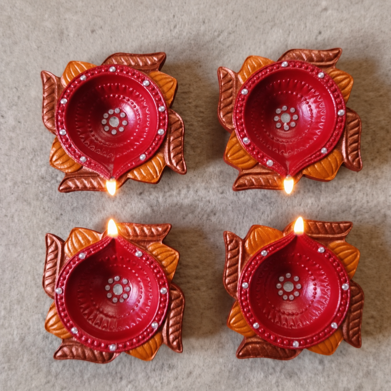 Jewel of Festival  : Hand-Painted Terracotta Diyas