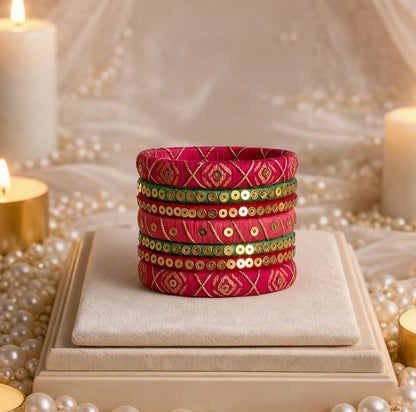 Cotton Thread Bangles Set | Handmade Designer Bangles for Women | Wedding, Festive & Ethnic Wear