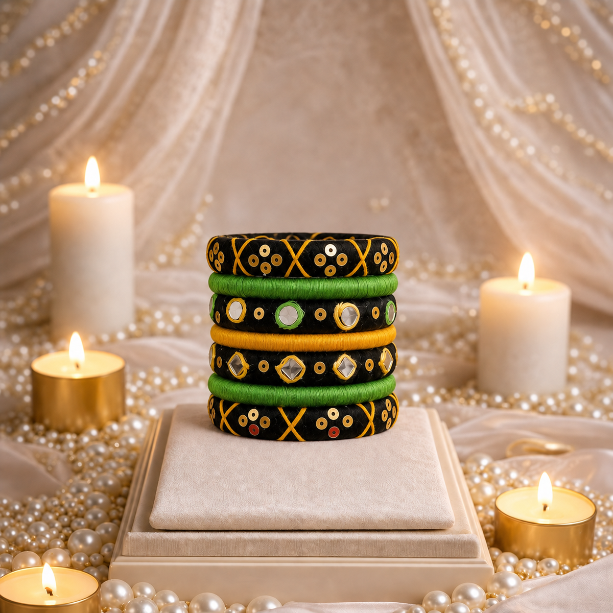 Cotton Thread Bangles Set | Handmade Designer Bangles for Women | Wedding, Festive & Ethnic Wear